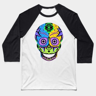 kawaii skull candy mandala in catrina wallpaper art Baseball T-Shirt